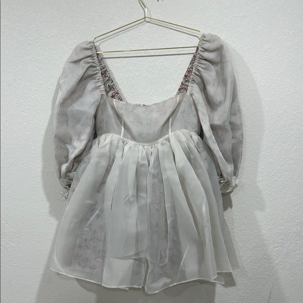 Selkie White heritage Dress with Puff Sleeves with tags